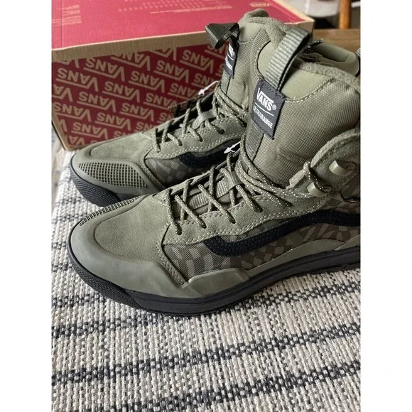 Vans Sneakers UltraRange Gore-Tex MTE-2 Grape Leaf Warped‎ Check Green Men 8 New